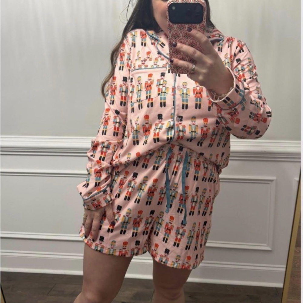 Pink Nutcracker Print Pajama Set